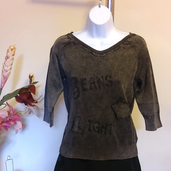 NWT Women’s Gray Lightweight 3/4 Sleeve Knit Cardigan Fall Winter Sweater 6 8 - Picture 5 of 8